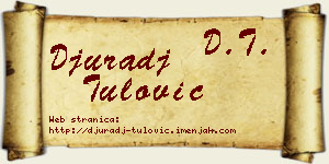 Đurađ Tulović vizit kartica